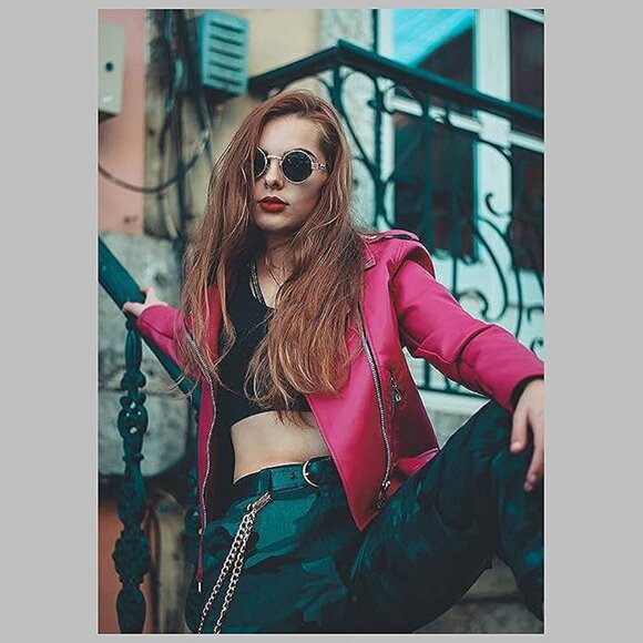 Round Steampunk Sunglasses 2 Pack (Gold/Red,gold/Grey) - Picture 4 of 7